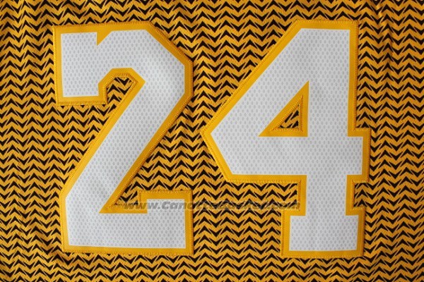 Maglia Risuonare Moda Los Angeles Lakers Kobe Bryant #24 Giallo